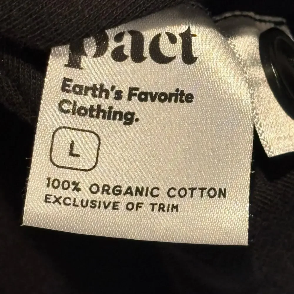 Pact Black Organic Cotton One Button Airplane Blazer - size Large